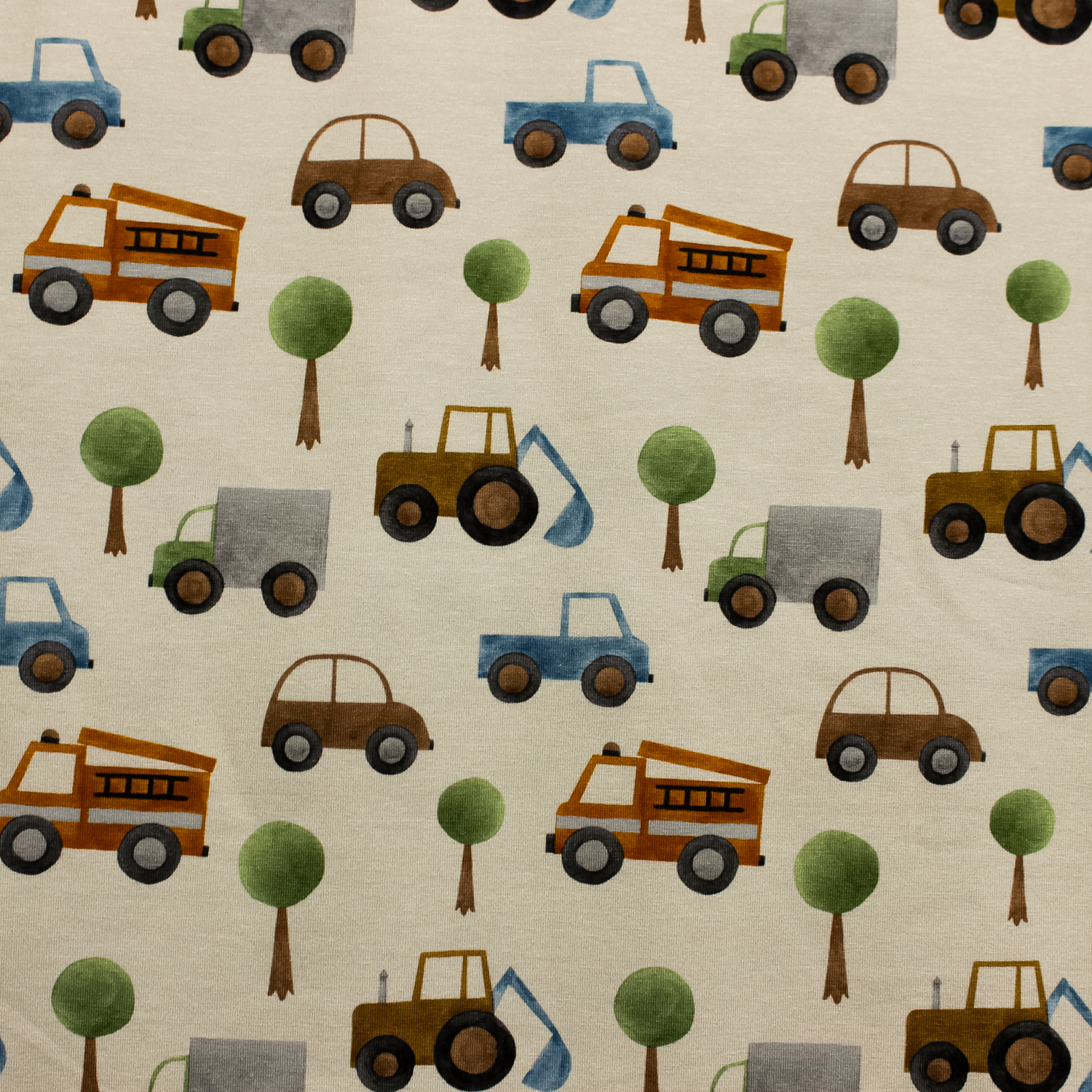 Tricot grijs met auto's - Little Darling
